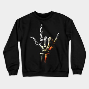 Rock n Roll Skeleton Hand Crewneck Sweatshirt